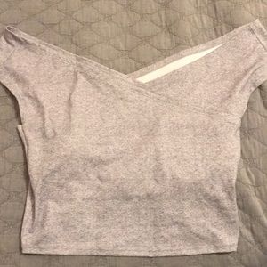 Kortni Jeane off shoulder top heather gray